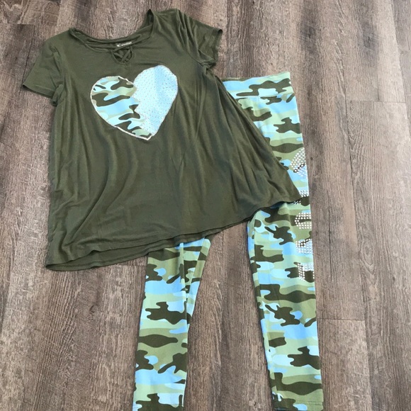 18 Outfit Dog NEW JUSTICE Girls Love Who You Are Shirt /& Leggings Set